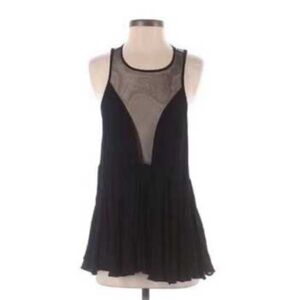 Free People Black Sheer Mesh Top